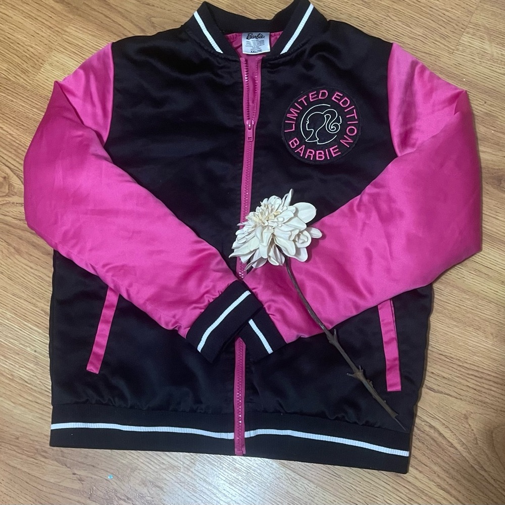 Barbie Black and Hot Pink Zip-Front Jacket